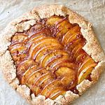 A rustic galette is filled with summertime peaches.