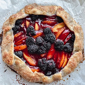 Aprium and Blackberry Galette fresh out of the oven.